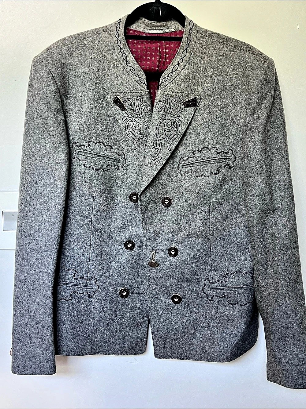 Rauscher Mainburg Original Loden Wool Embroidered Jacket Germany Size 28